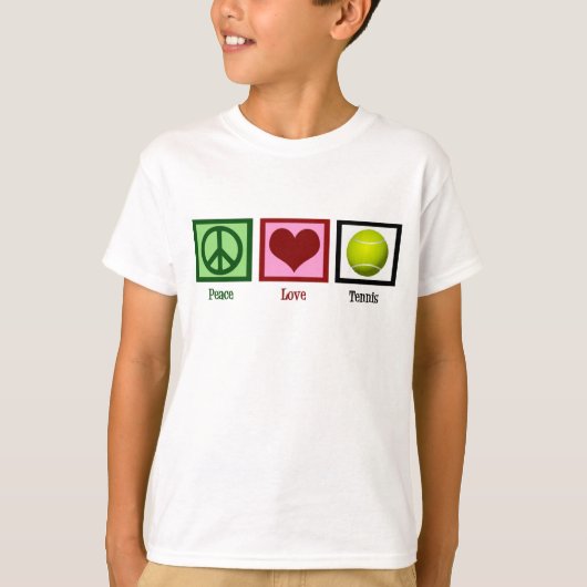 Peace Love Tennis Kinder T-shirt (Voorkant)