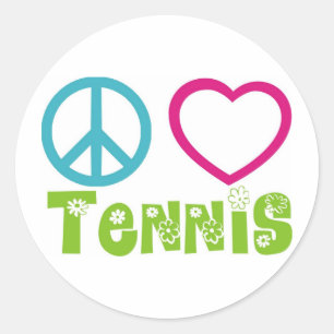Peace Love Tennis Ronde Sticker