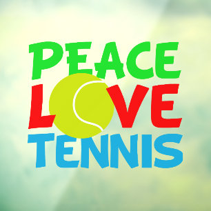 Peace Love Tennis Schattigee Sport Raamsticker