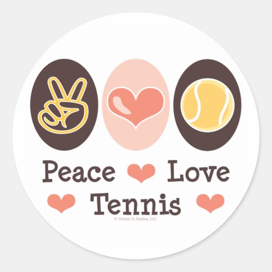 Peace Love Tennis Stickers (Voorkant)