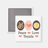 Peace Love Tennismagneet Magneet (Voorkant / Achterkant)
