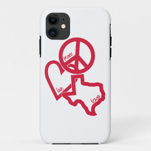 Peace love Texas iPhone case (Achterkant)