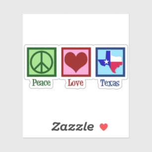 Peace Love Texas Proud Texan Sticker