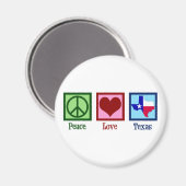 Peace Love Texas State Flag Magneet (Voorkant / Achterkant)