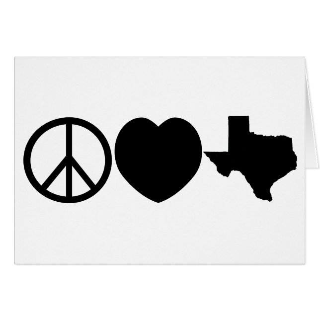 Peace Love Texas symbolen (Voorkant Horizontaal)