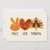 Peace Love Thanksgiving carte Parties scintillant (Devant)
