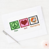Peace Love Thanksgiving Rechthoekige Sticker (Envelop)