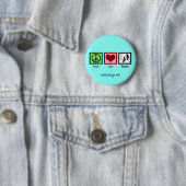 Peace Love Theater Cute Custom Ronde Button 5,7 Cm (In situ)