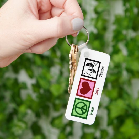 Peace Love Theater Personalized Actor Gift Sleutelhanger (Hand)