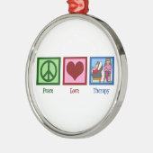 Peace Love Therapy Metalen Ornament (Links)