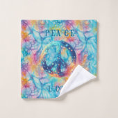 Peace Love Tie-Dye Bad Handdoek (Wasdoekje)