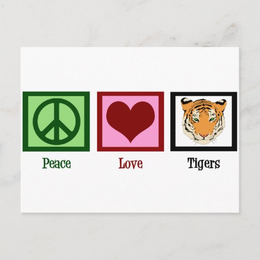 Peace Love Tigers Briefkaart (Voorkant)