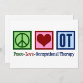 Peace Love to Occupational Therapist Feestdagenkaart (Voorkant / Achterkant)