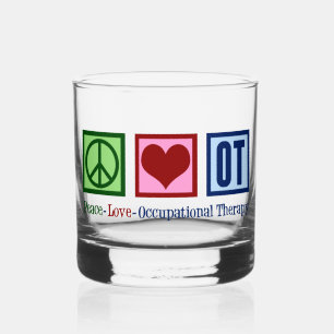Peace Love to Occupational Therapy Whisky Glas