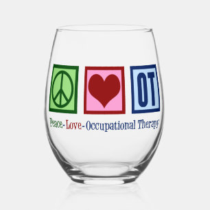 Peace Love to Occupational Therapy Wijnglas Zonder Voet