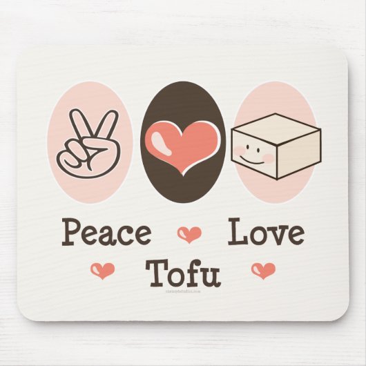 Peace Love Tofu Mousepad Muismat (Voorkant)