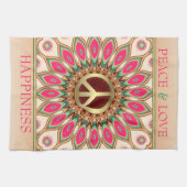 Peace Love Tournesol Rose serviette de thé (Horizontal)