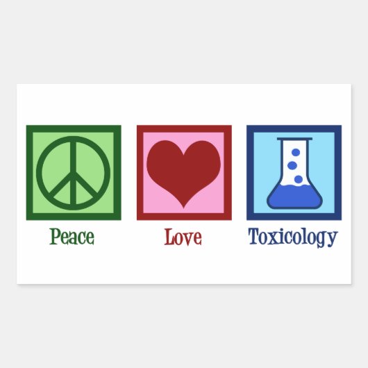 Peace Love Toxicology Cute Toxicologe Rechthoekige Sticker (Voorkant)