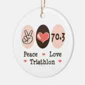 Peace Love Triathlon 70.3 Ornament (Links)