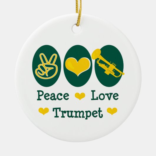 Peace Love Trumpet Ornament (Voorkant)