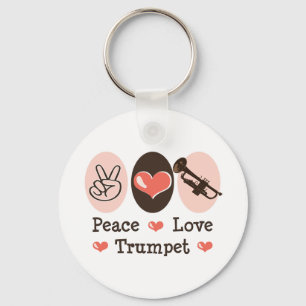 Peace Love Trumpet Sleutelhanger