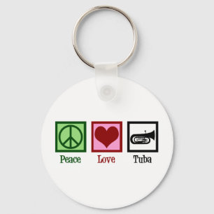 Peace Love Tuba Player Sleutelhanger