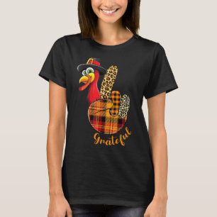 Peace Love Turkey Grateful Turkey Hand Sign Bedank T-shirt