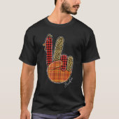 Peace Love Turkey Grateful Turkey Hand Sign Bedank T-shirt (Voorkant)