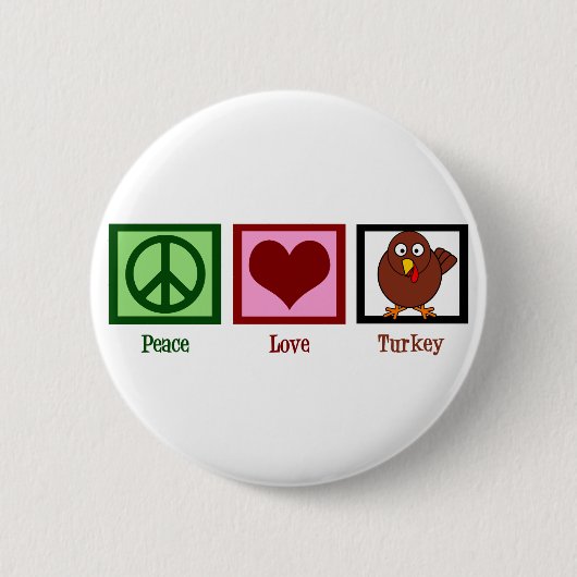 Peace Love Turkey Ronde Button 5,7 Cm (Voorkant)