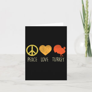 Peace Love Turkije Leuke Thanksgiving Dag Hippie H Kaart