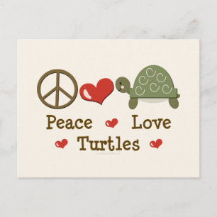 Peace Love Turtles Briefkaart