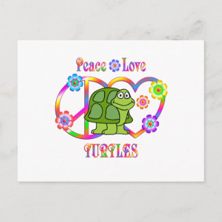 Peace Love Turtles Briefkaart