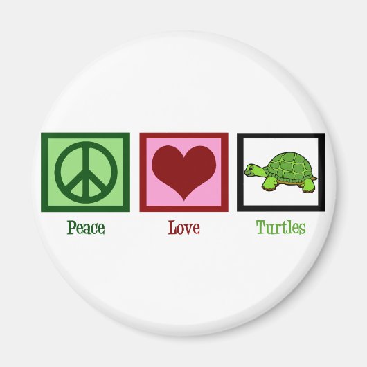 Peace Love Turtles Magneet (Voorkant)