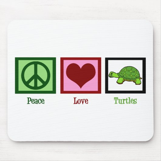 Peace Love Turtles Muismat (Voorkant)