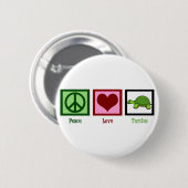 Peace Love Turtles Ronde Button 5,7 Cm (Voorkant /achterkant)
