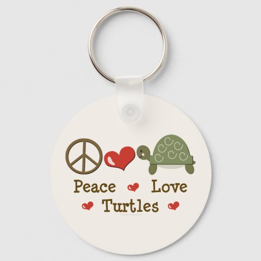 Peace Love Turtles Sleutelhanger (Voorkant)