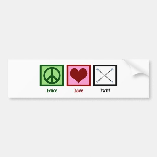 Peace Love Twirl Bumpersticker (Voorkant)