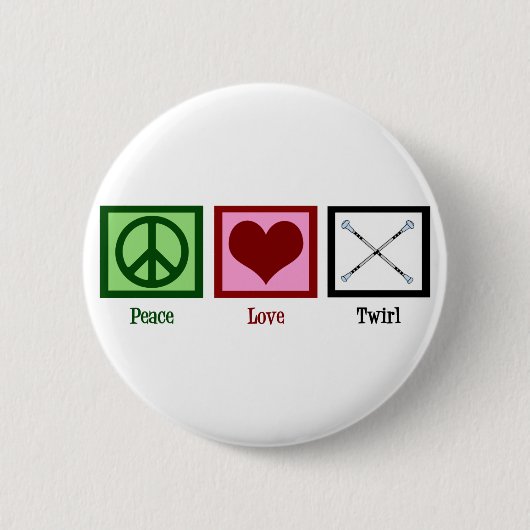 Peace Love Twirl Ronde Button 5,7 Cm (Voorkant)