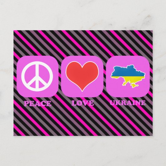 Peace Love Ukraine Briefkaart (Voorkant)