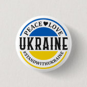 Peace Love Ukraine Button (Voorkant)