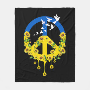 Peace Love Ukraine Dove Ukraine Sunflower Ukraine Fleece Deken