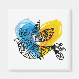 Peace Love Ukraine Nightingale Mok Magneet