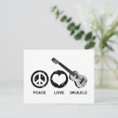 Peace Love Ukulele Briefkaart (Staand voorkant)