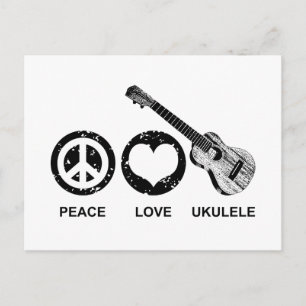 Peace Love Ukulele Briefkaart