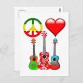 Peace Love Ukuleles Briefkaart (Voorkant / Achterkant)