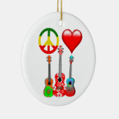 Peace Love Ukuleles Keramisch Ornament (Rechts)