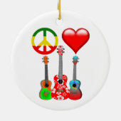 Peace Love Ukuleles Keramisch Ornament (Achterkant)