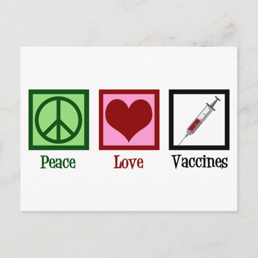 Peace Love Vaccins Briefkaart (Voorkant)