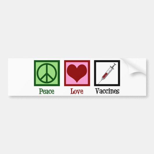 Peace Love Vaccins Bumpersticker (Voorkant)