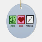Peace Love Vaccins Keramisch Ornament (Links)
